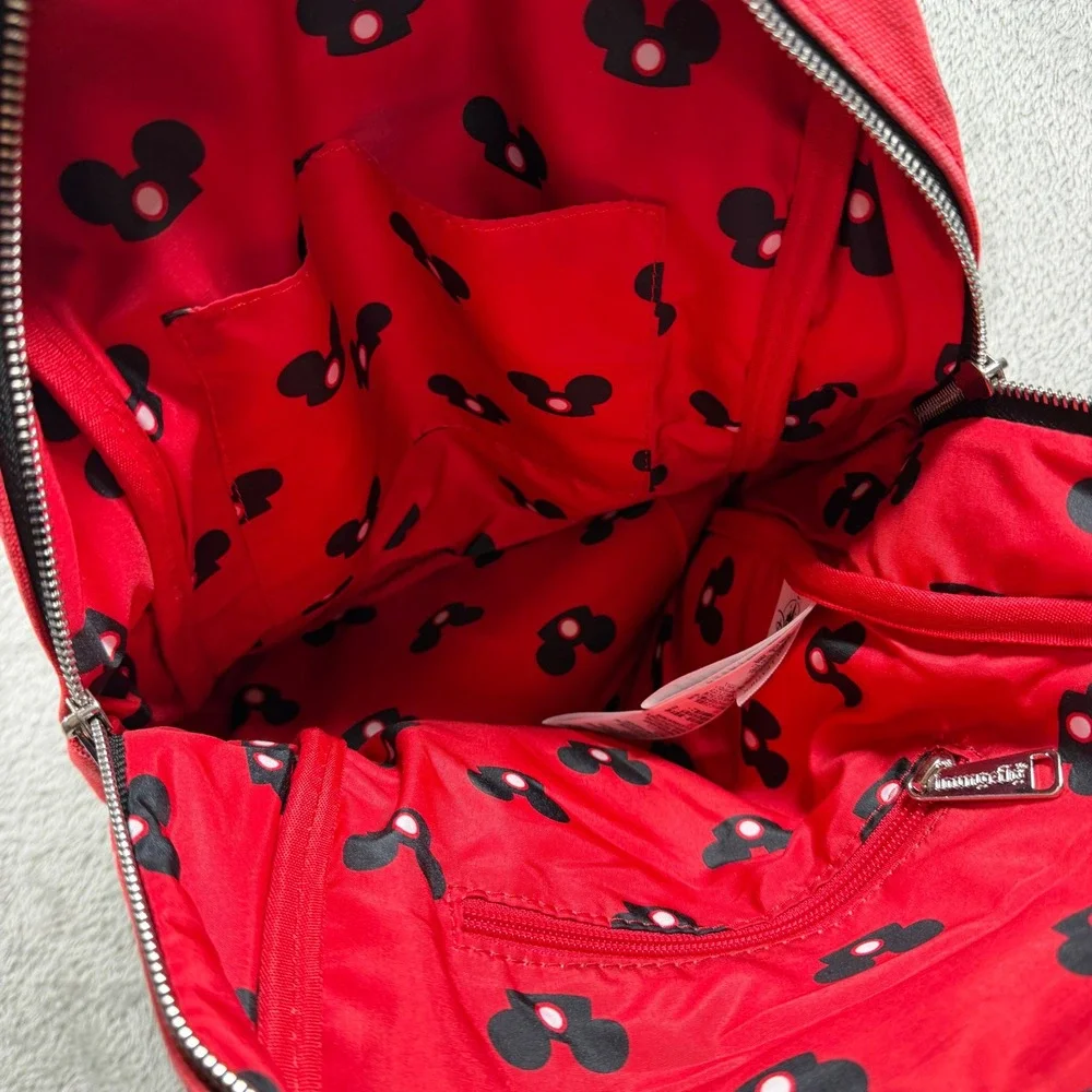 Disney Parks 2020 Red Canvas Loungefly Mickey Mouse Ear Hat Backpack